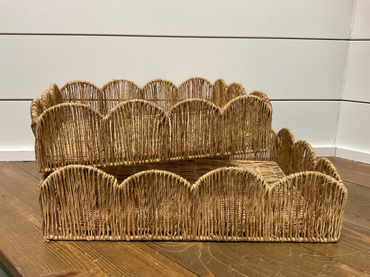 Petal Shape Rectangular Trays, Natural