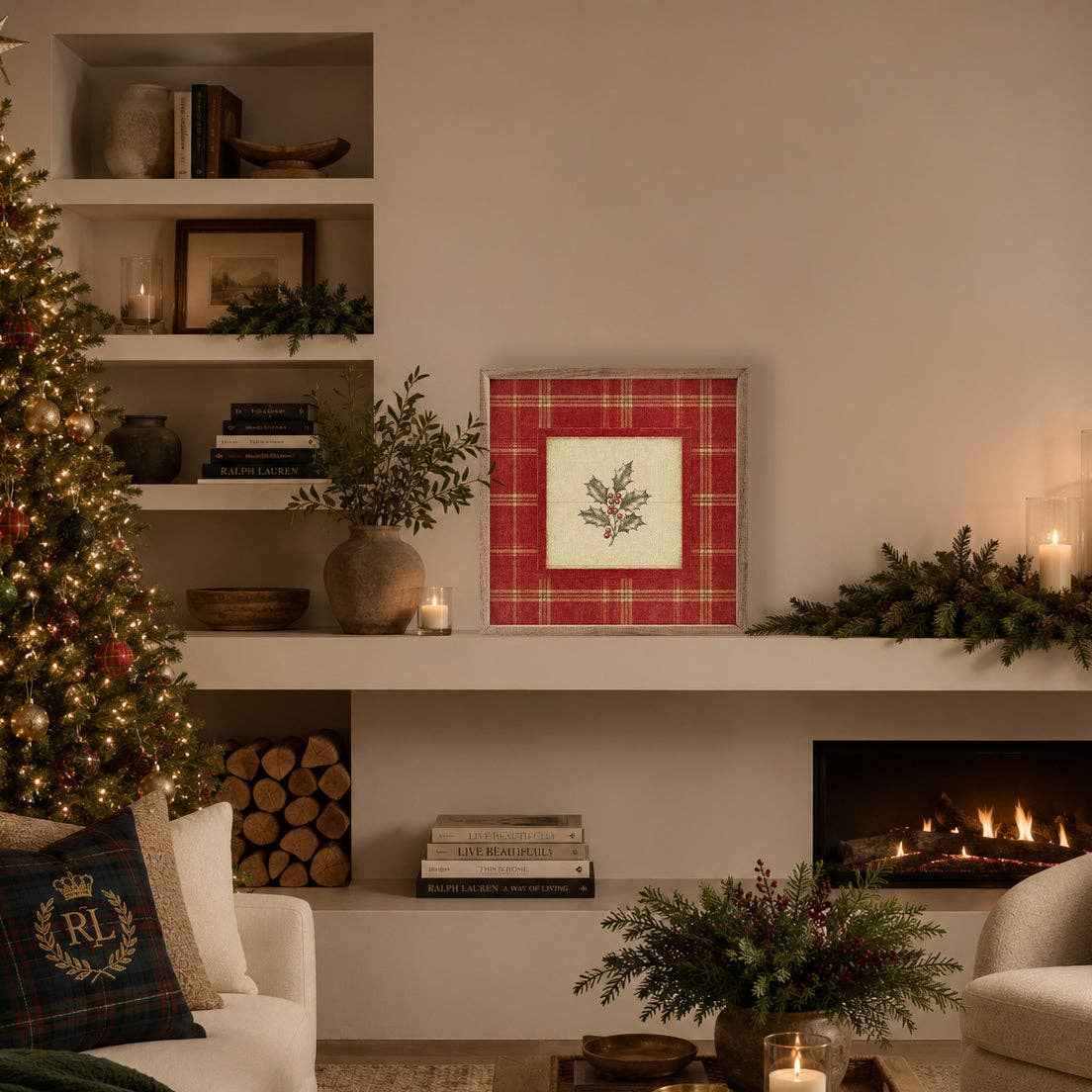 Cranberry Plaid Holly