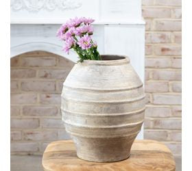12" Antique Taupe Artisan Vase