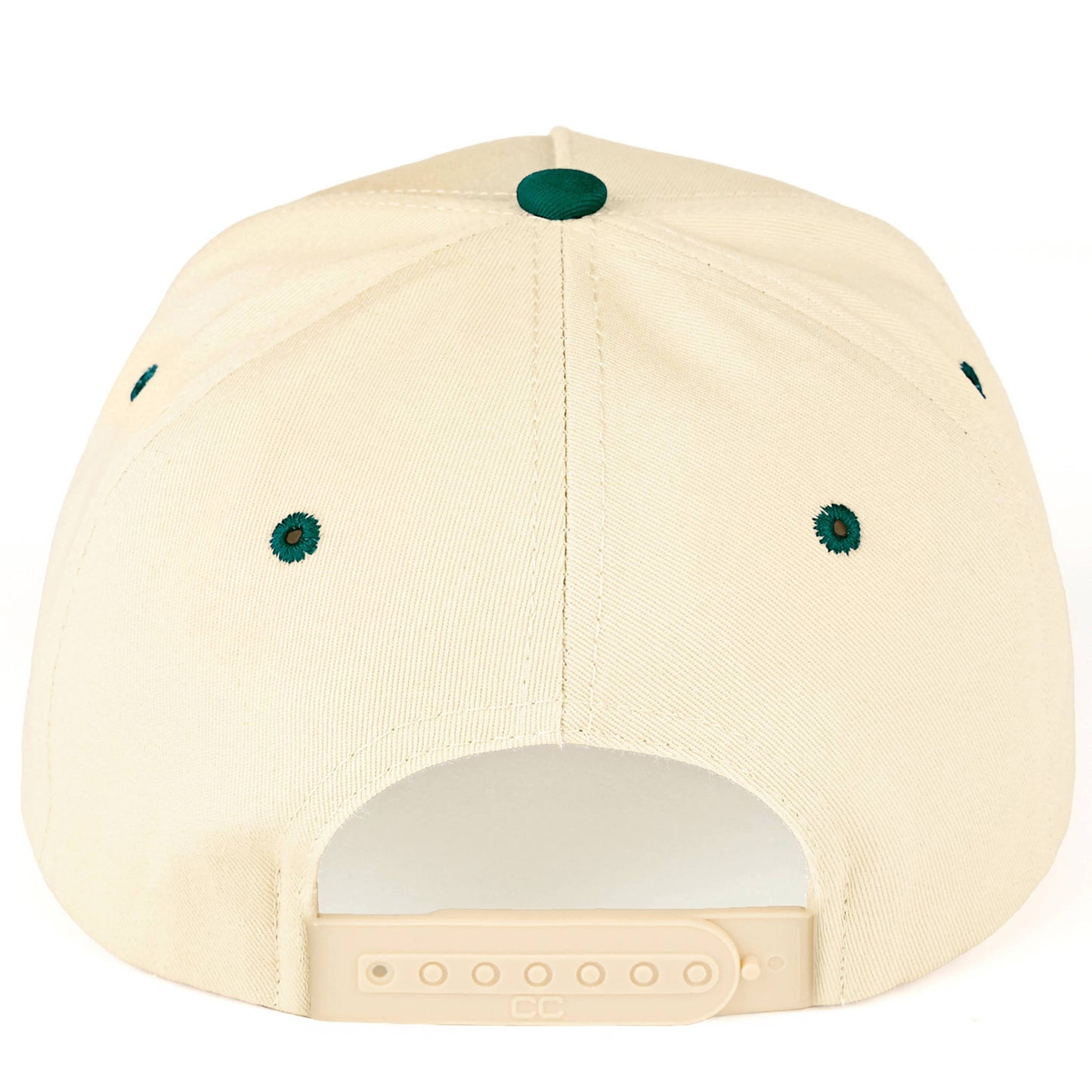 C.C HAPPY CAMPER Letter Embroidered on Two Tone Trucker Hat