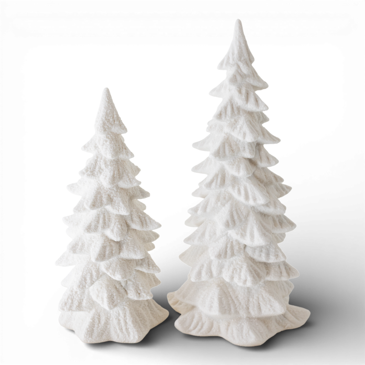 S/2 Stoneware Trees 4.25" Z 5" X 9.75" & 6.5" X 5.5" X 13"