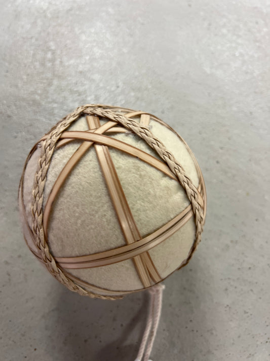 4.5" Rattan Felt Ball Ornament