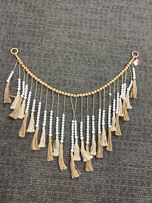 Wood Tassel Garland Beaded