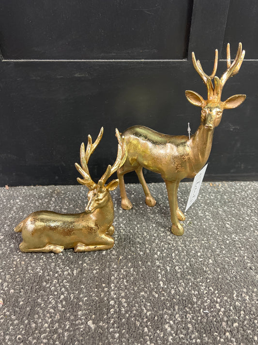 Set of 2 Gold Deer