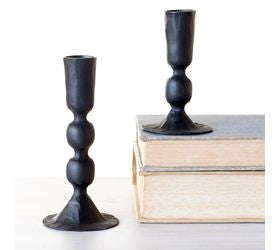 S/2 Black Taper Candle Holder