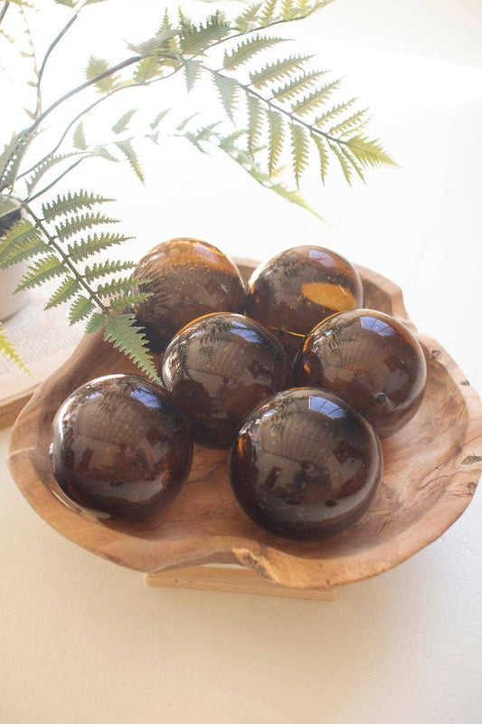 RECYCLED GLASS BALL - AMBER