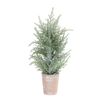 15" Potted Icy Pine Tree