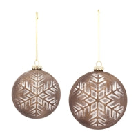 4" Brown Snowflake Ornament