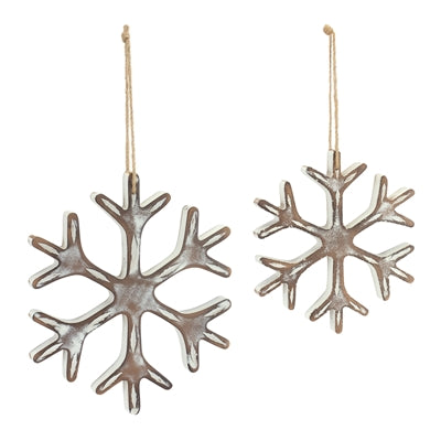 7" Wood Snowflake Ornament