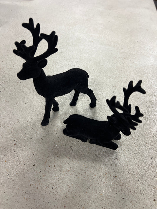 Black Flocked Deer