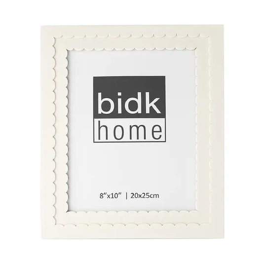 8x10 White Resin Picture Frame with Flower Design