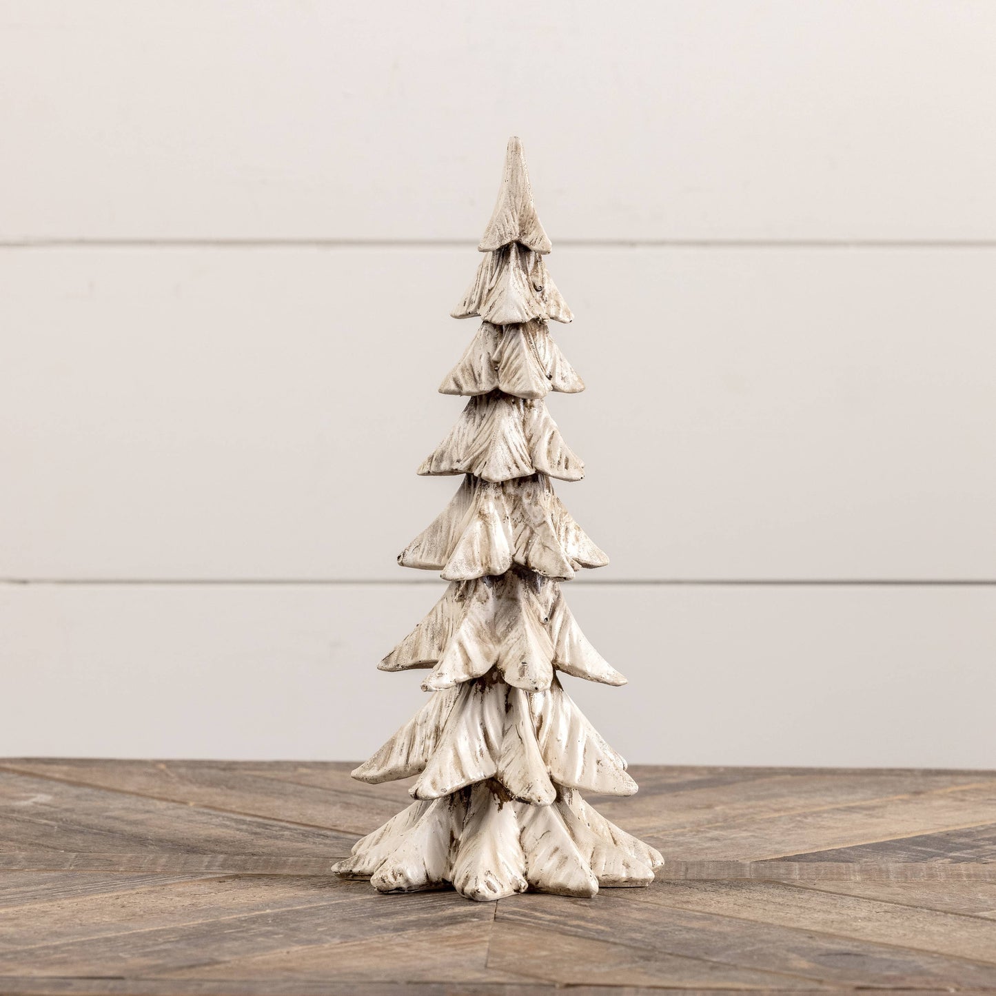 12" WEATHERED WHITE RESIN TREE