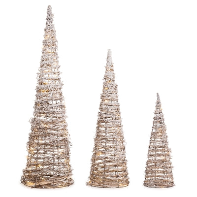 Set of 3 LED Cone Tree