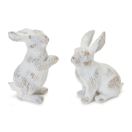 SET of 2 Rabbit 5.5"H, 6.5"H Resin