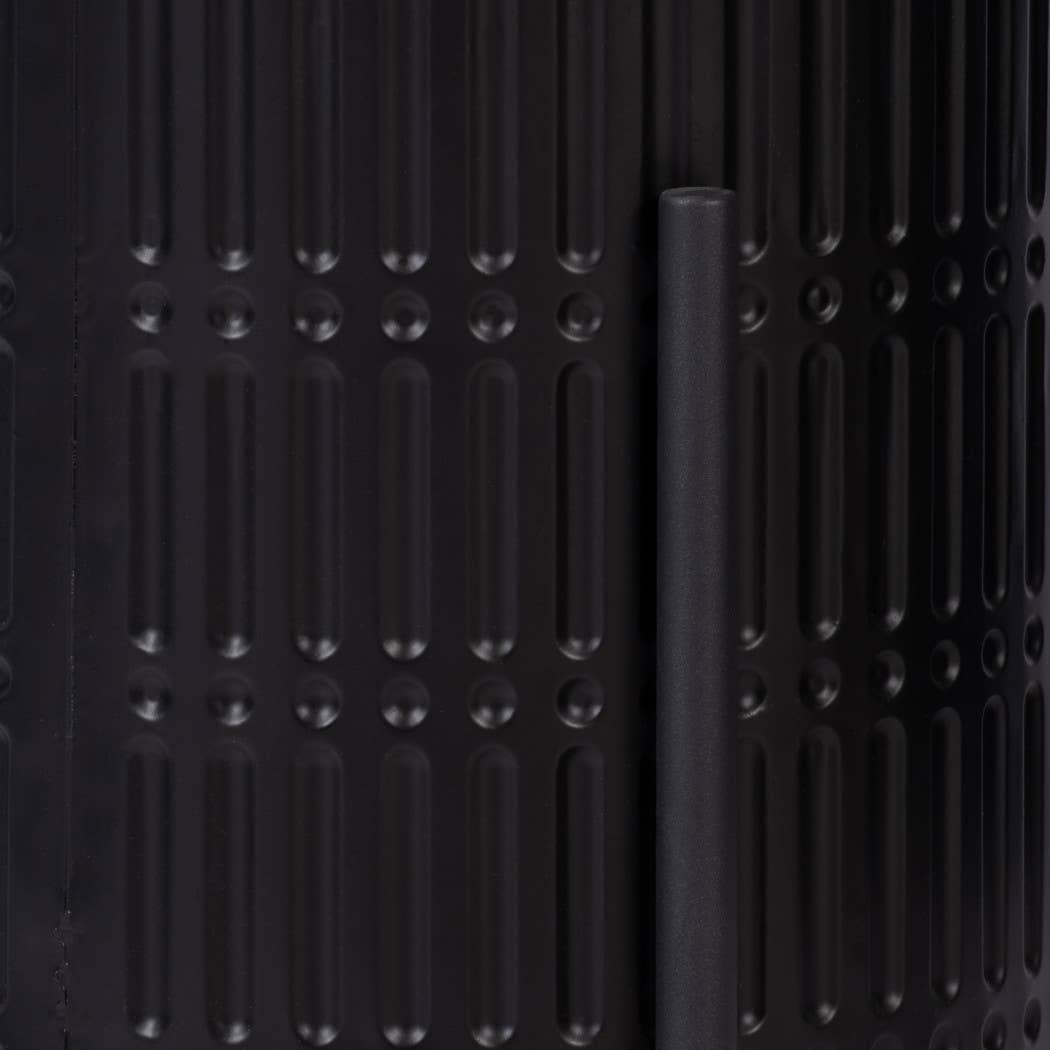 Metal Ridged Planter with Stand Black, 19/23 in.