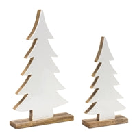 Wood Base White Trees