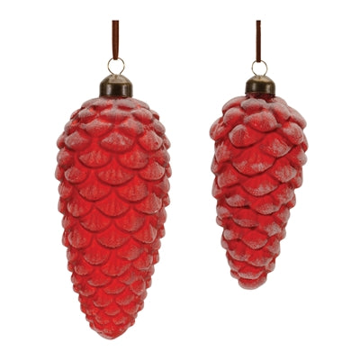 Red Pine Cone Ornament