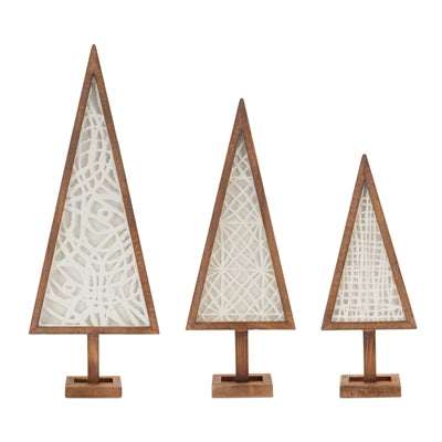 Set of 3 Paper/Wood Trees