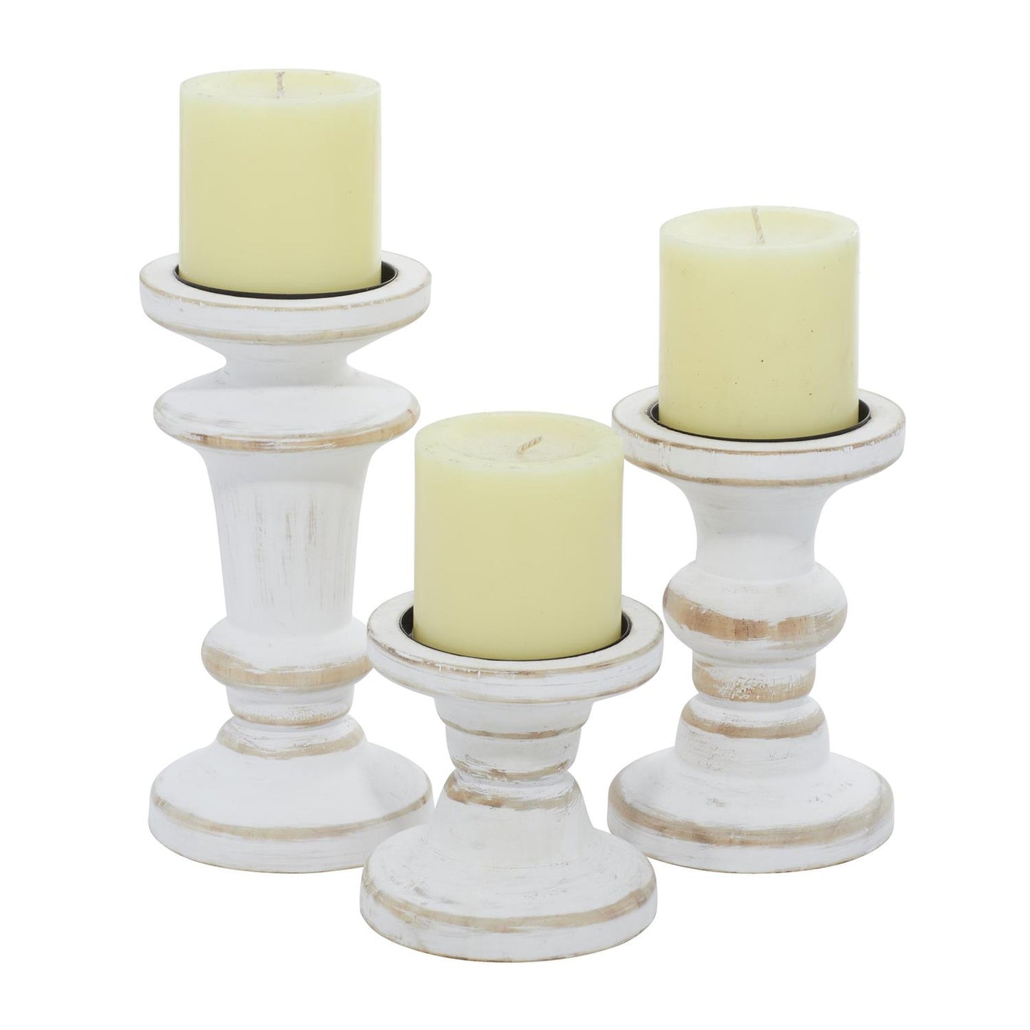 White wood Candle Holder