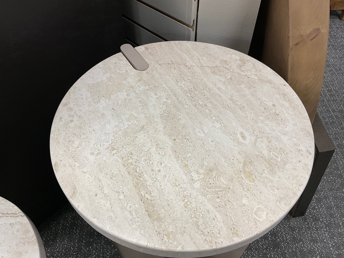 24" Connley Medium Marble and Wood Accent Table