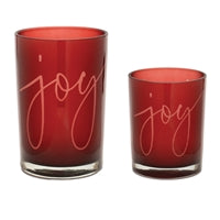 Glass Candle Holder - Red