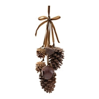 19" Pine Cone and Bell Ornament