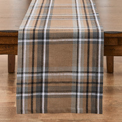 CHESTNUT PLAID TABLE RUNNER 54" L