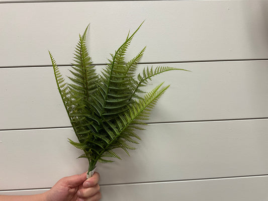 17" Leather Fern Bush