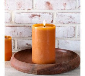 6" Orange LED Pillar Candle