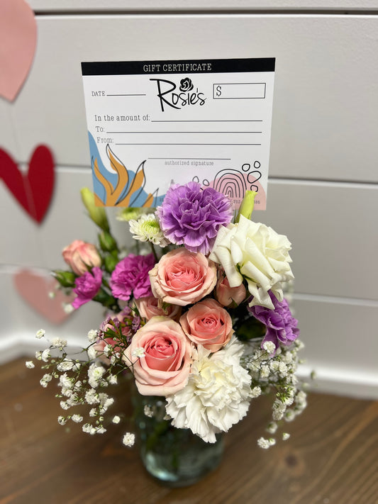 Valentine’s Day Fresh Flowers + $20.00 Rosie’s Gift Card