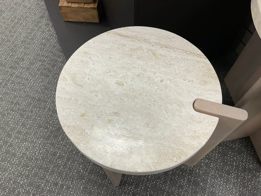 20" Connley Small  Marble and Wood Accent Table