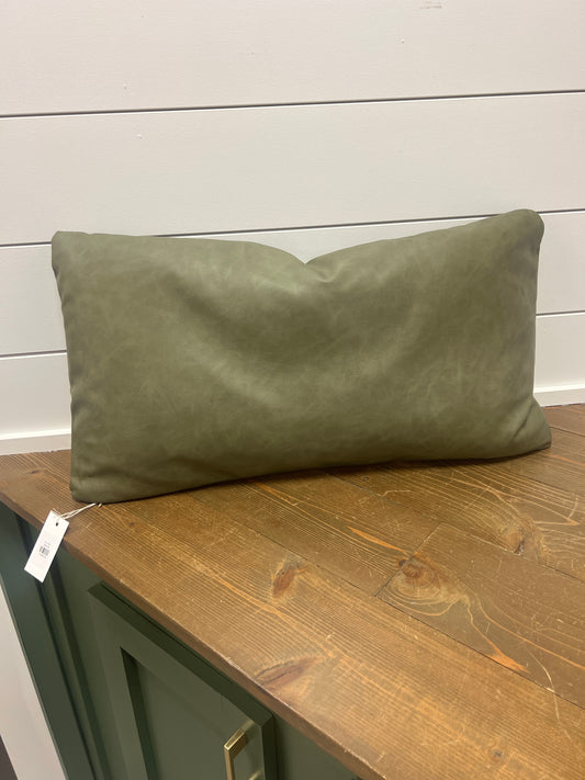 Green Leather Pillow