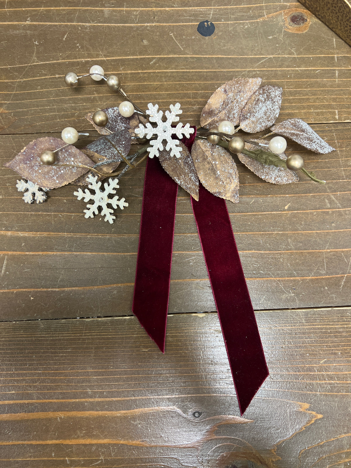 Snowflake Silk with velvet Ribbon