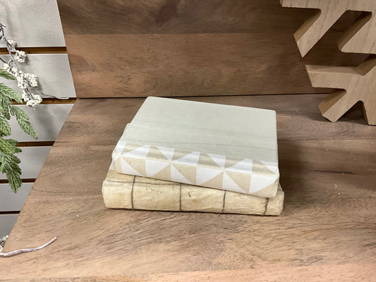 Mini White Geometric on Cream Book