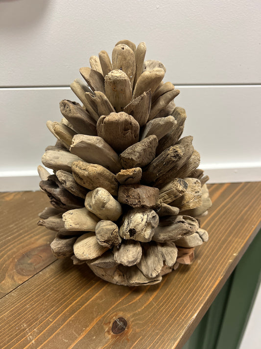 7.75 Driftwood Pinecone Christmas Decor