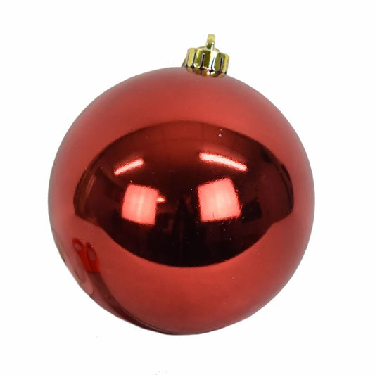 6" RED Shiny Ball Ornament