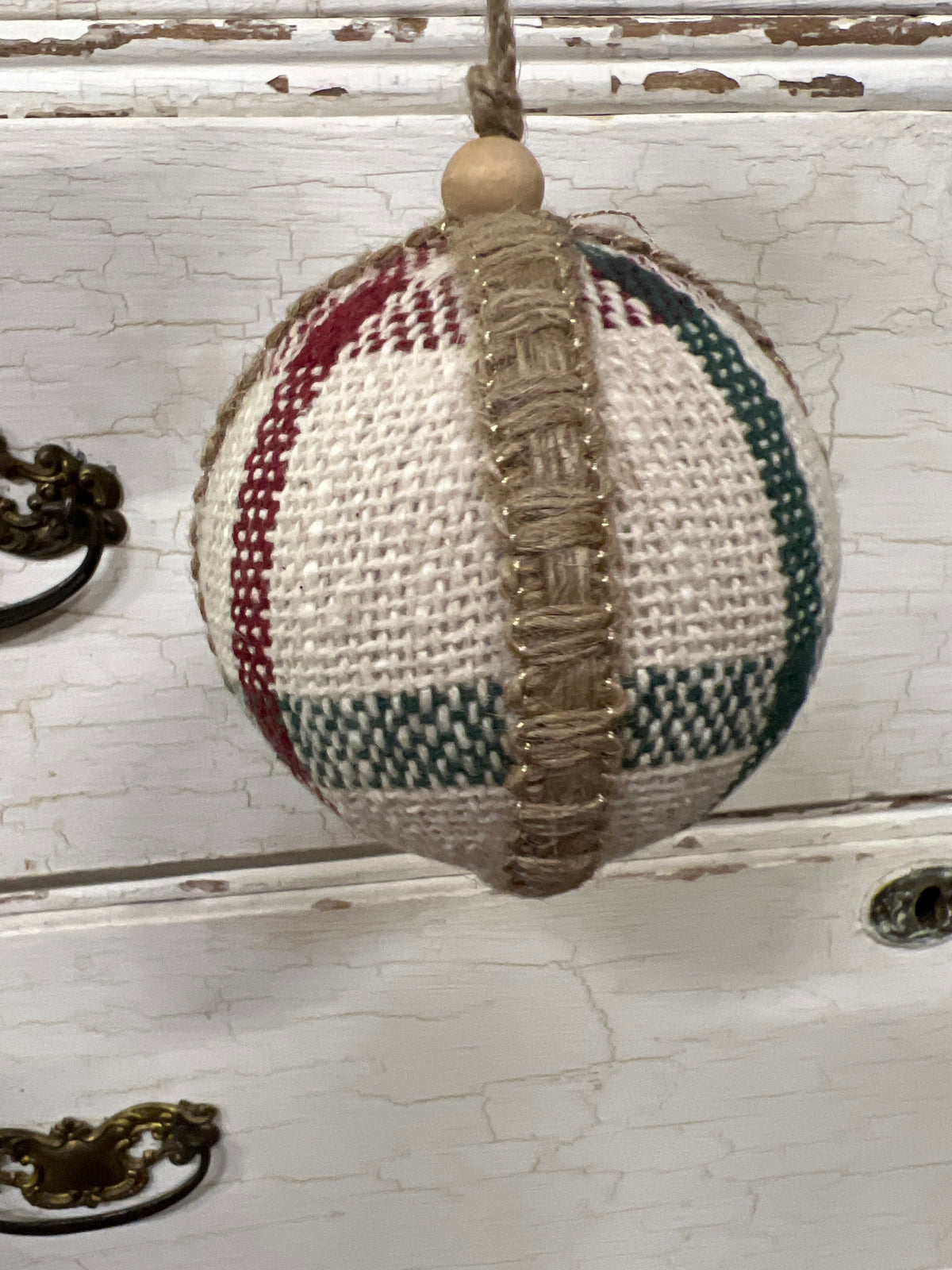 4" Plaid Ball Ornament