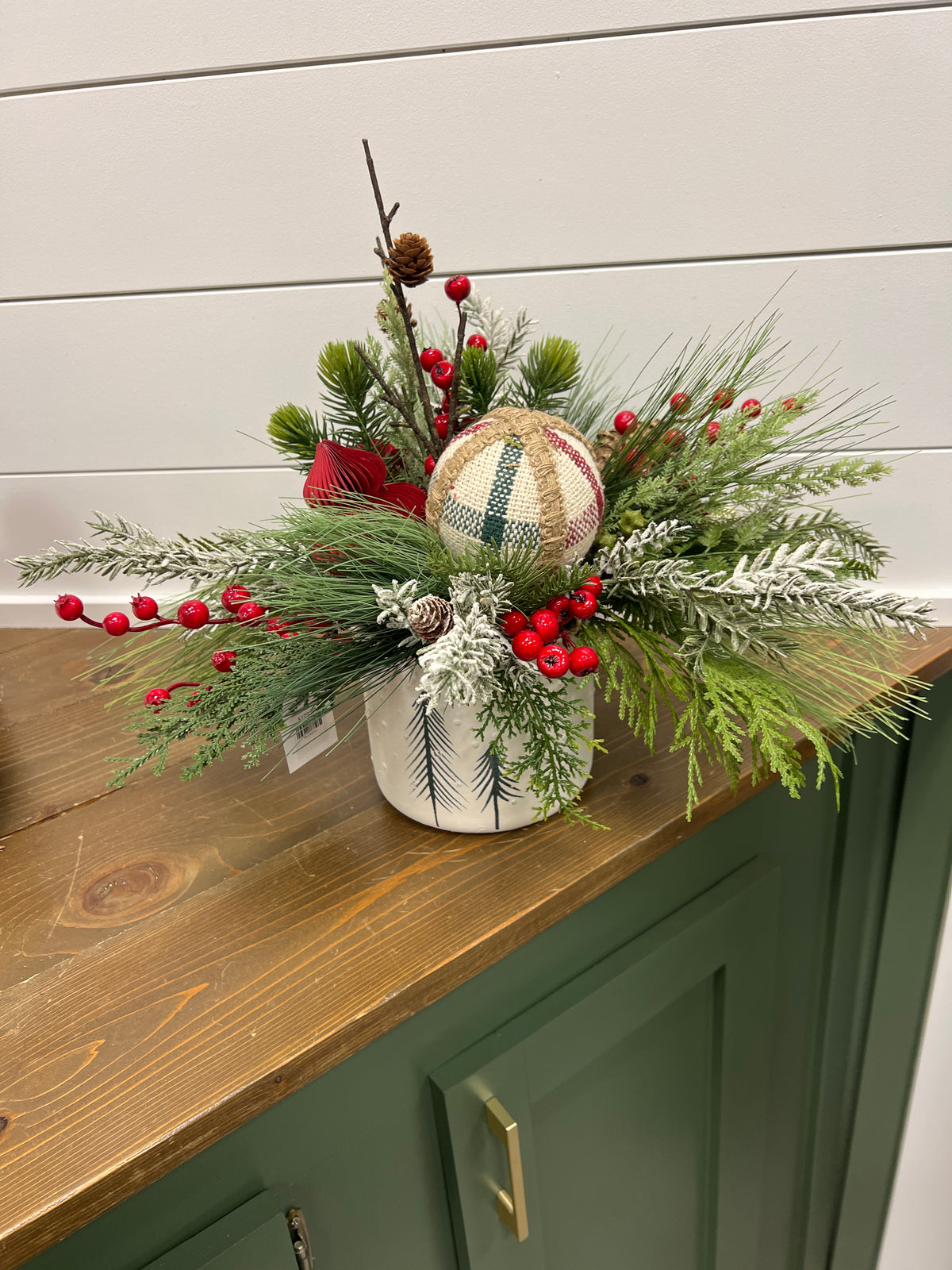 Ornament in Evergreen Container