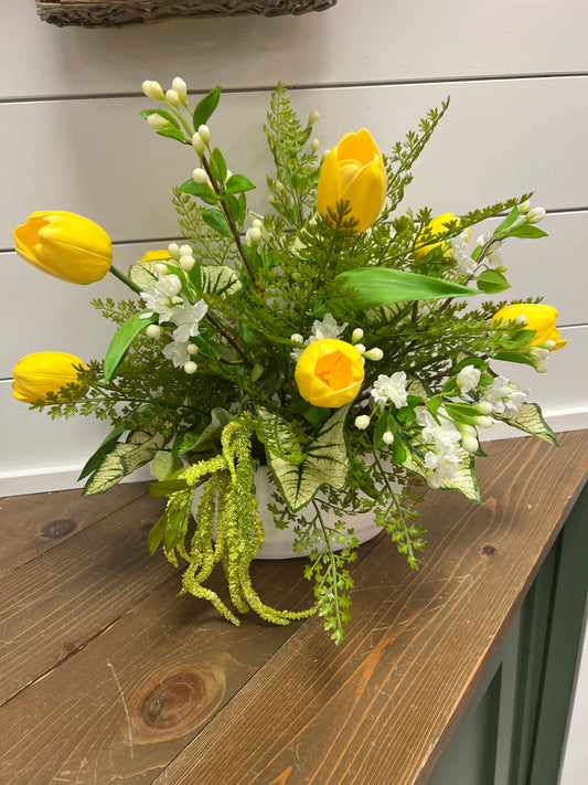 Yellow Tulip Arrangement