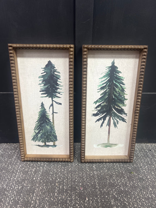 Beaded Edge Winter Tree Print