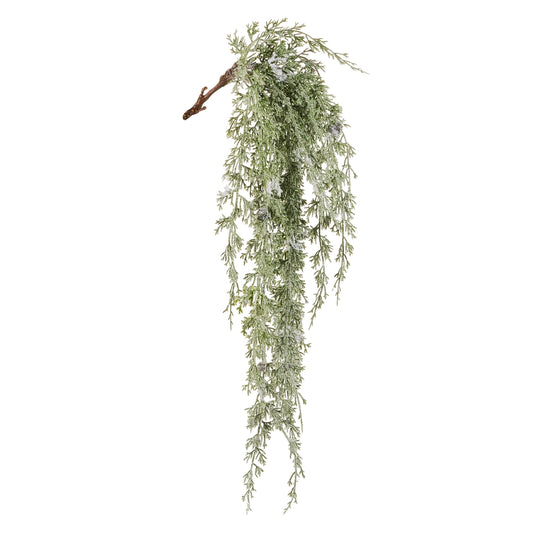 30" Hanging Flocked Cedar Branch