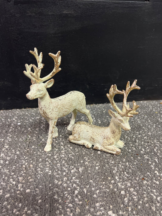 White/Gold Resin Deer Asst