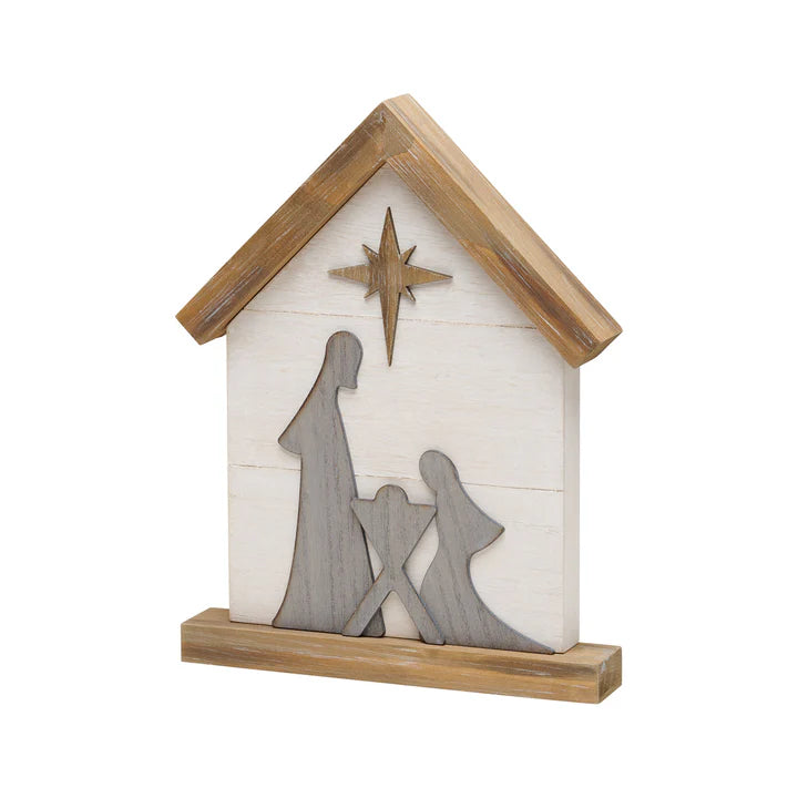 WHITE WASH NATIVITY SCENE