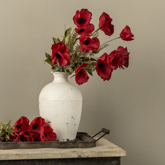 22" RED POPPY BUSH