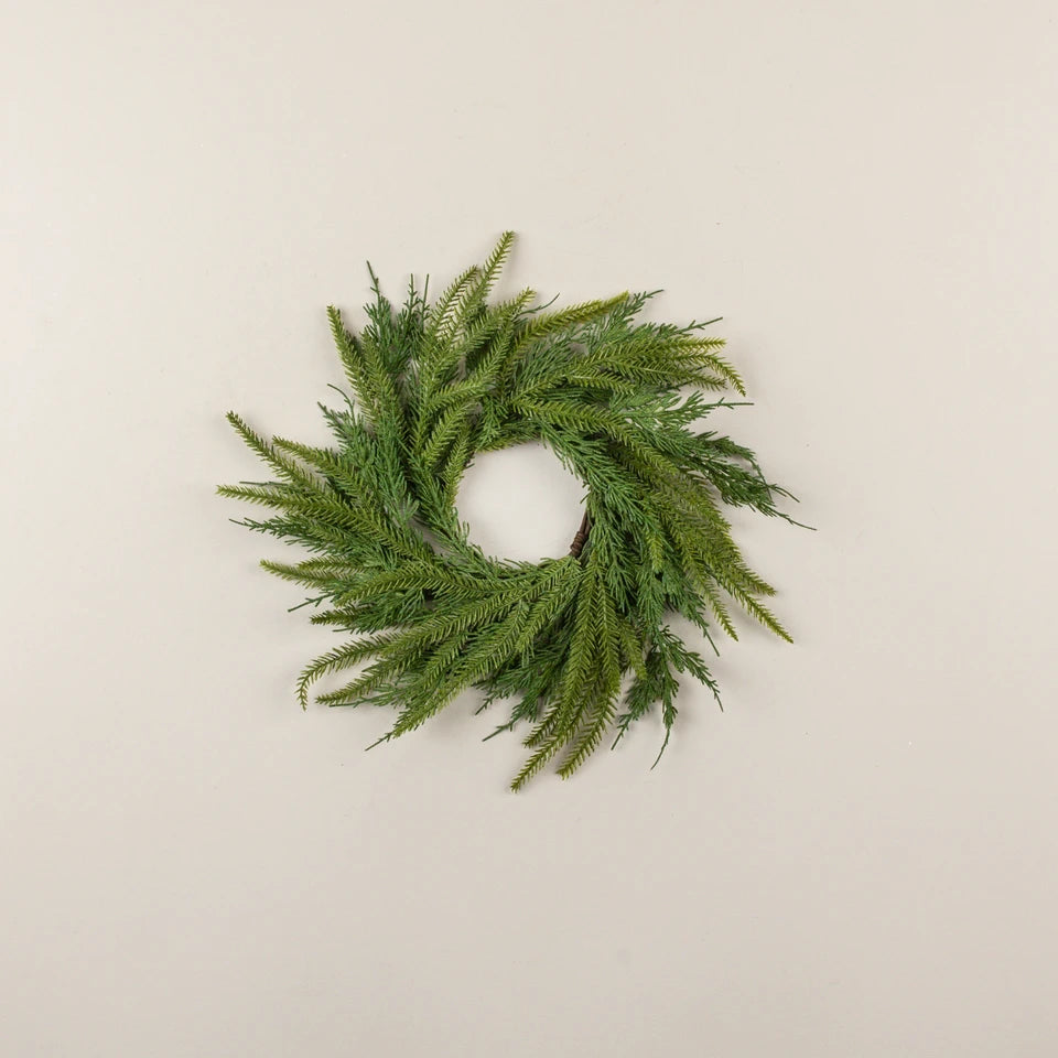 14" SOFT TOUCH REDWOOD & CEDAR Mini CANDLE RING