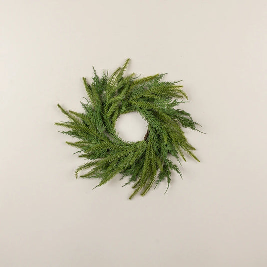 14" SOFT TOUCH REDWOOD & CEDAR Mini CANDLE RING