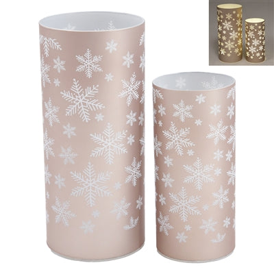 Snowflake Lighted Glass Jars
