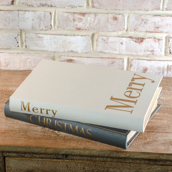 2 ASST. 13.25″ MERRY CHRISTMAS STORAGE BOOKS