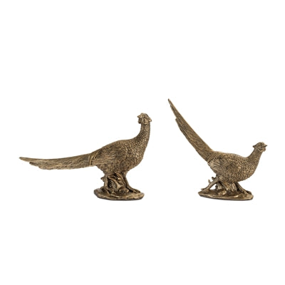 Set of PHEASANTS (2 ASST) 8.5"H X 12"L, 8.5"H X 14.5"L RESIN
