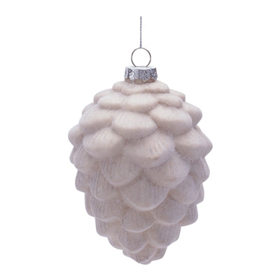PINE CONE ORNAMENT 4.5”H GLASS